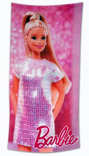 Barbie - Ręcznik kąpielowy 70x140 - cudownie różowy, przyjaźnie bawełniany.