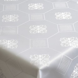 tkanina obrusowa biała "Plaster Miodu"