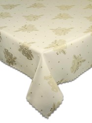 obrus na świeta Bożego Narodzenia , na wymiar , wzór w złote dzwonki