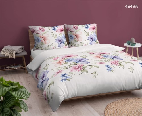 pościel flanelowa 220x200 wzór kwiatowy - 4949A