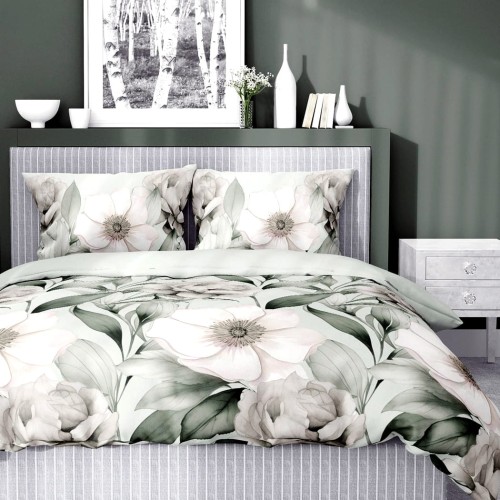 Pościel z kwiatowym wzorem. Delikatne, pastelowe kolory. Styl botaniczny. detexpol  5220B