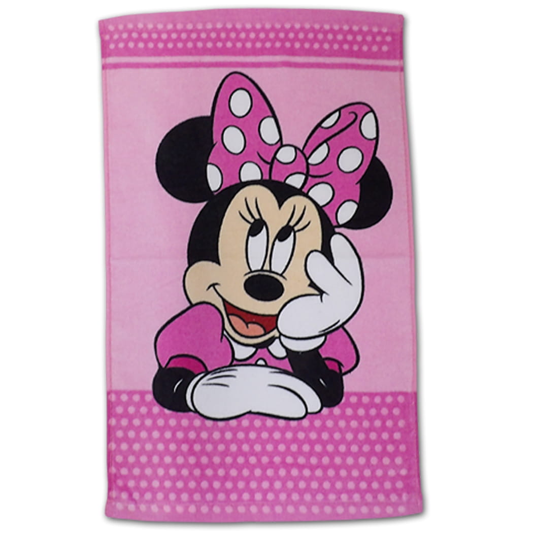 Ręcznik dziecięcy Myszka Minnie 30x50cm Bawełna Różowy Kropki Przedszkole