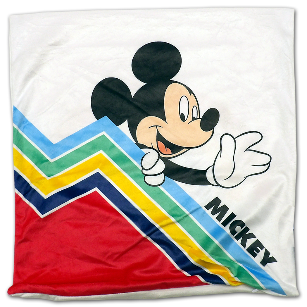 Dwustronna Poszewka Myszka Mickey Tęcza 40x40 cm Mikrofibra