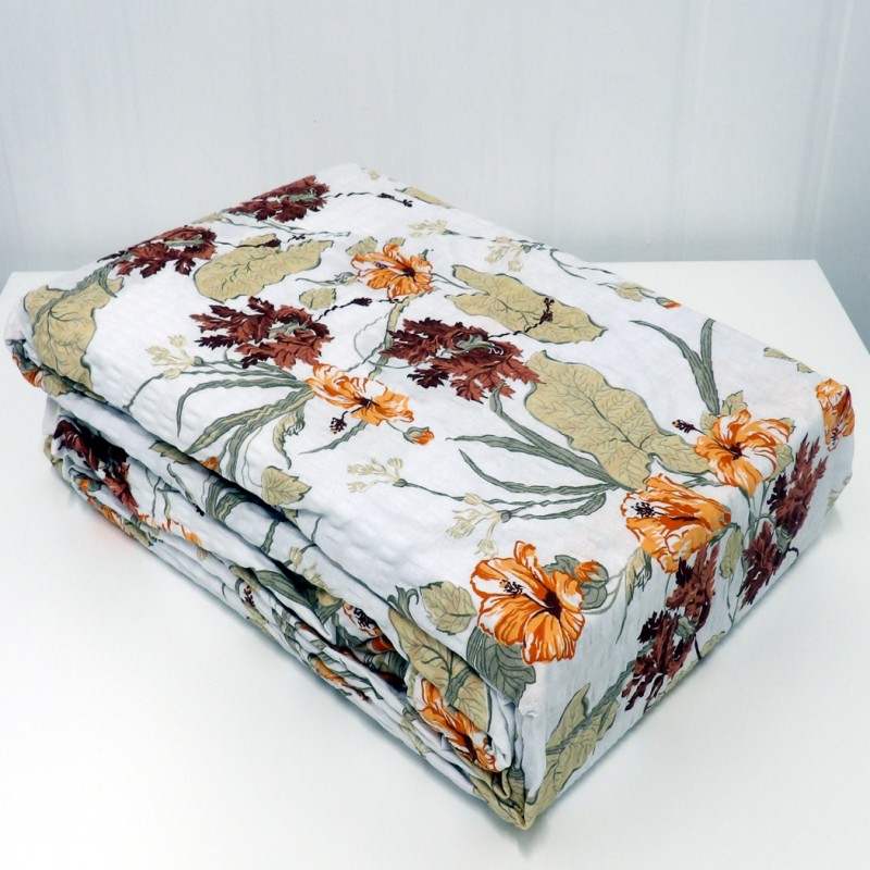 Pościel Kora 160x200 Jesienne Kwiaty i Liście Poszewki 70x80 - 1717N