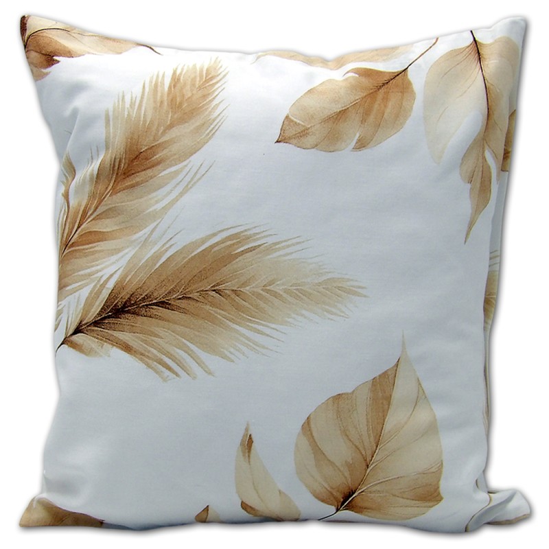 Poszewka Satynowa LUX 4875A Liście i Pióra 40x40 cm