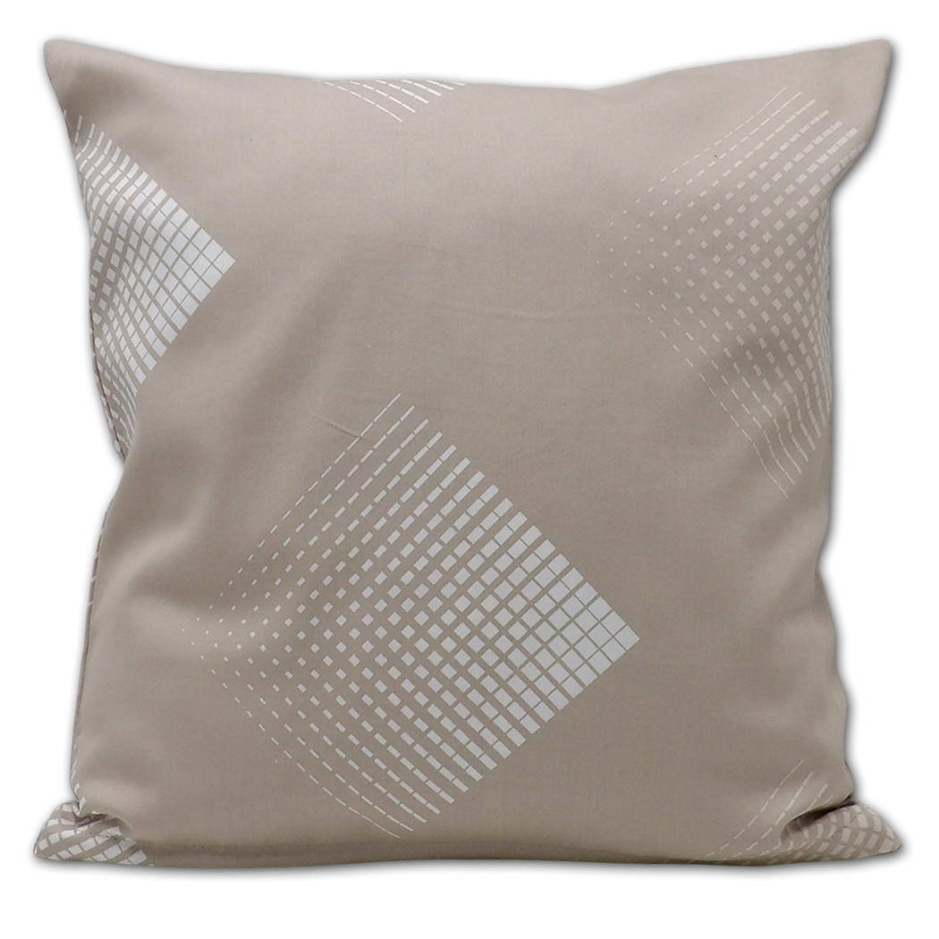 Poszewka Satynowa LUX 5079A Geometryczny Wzór Beżowa 40x40 cm