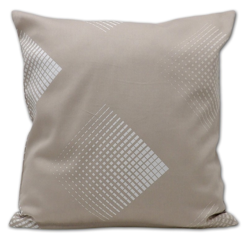 Poszewka Satynowa LUX 5079A Geometryczny Wzór Beżowa 40x40 cm