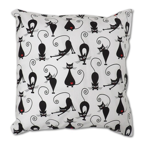 Poszewka 40×40 bawełniana, biała z czarnymi wzorami