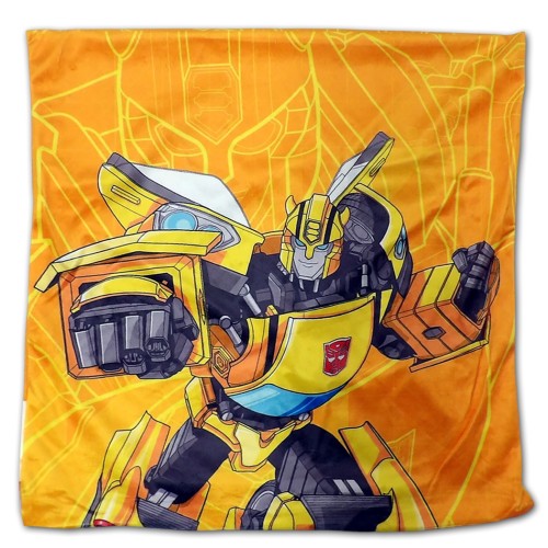 Poszewka Bumblebee Transformers 40x40 mikrofibra żółty robot w akcji