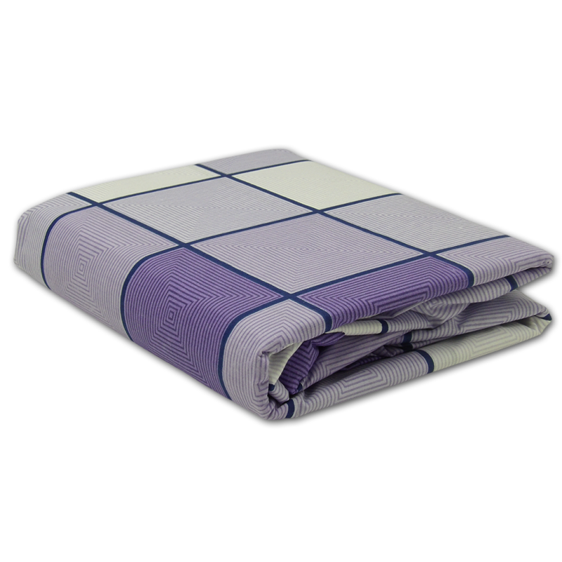 Pościel bawełniana 160X200  100 % bawełna - fioletowa kratka