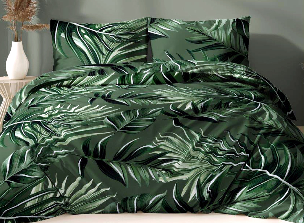 Pościel Satynowa 160x200 - Egzotyczne Liście Urban Jungle - Ganar 4882-A 