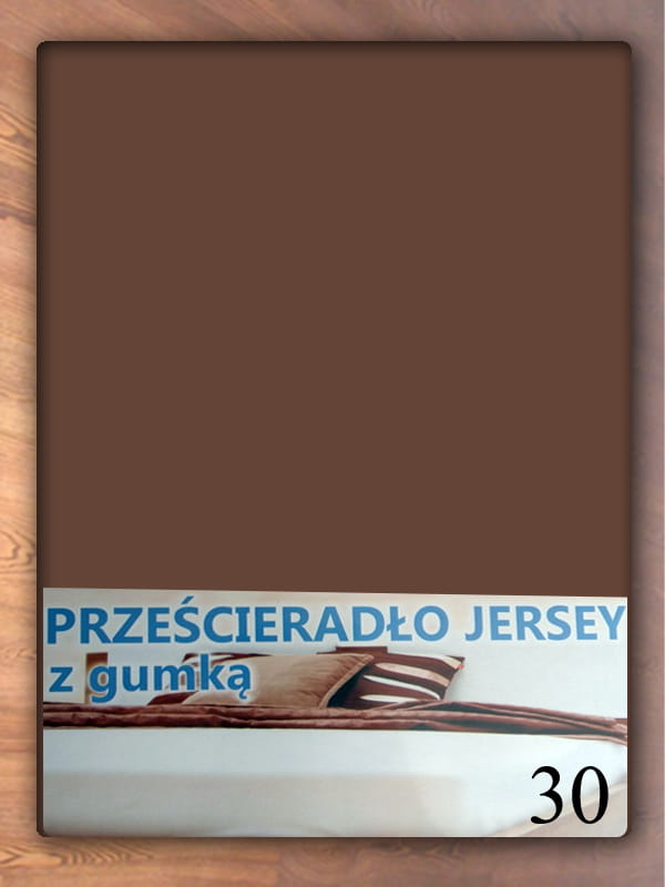Prześcieradło jersey z gumką 180X200 - kolor 42 - brązowe ciemne