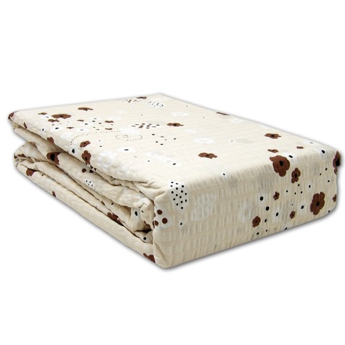 pościel kora bawełna 160x200 beżowa brązowe kwiatki boho wzór 1786N