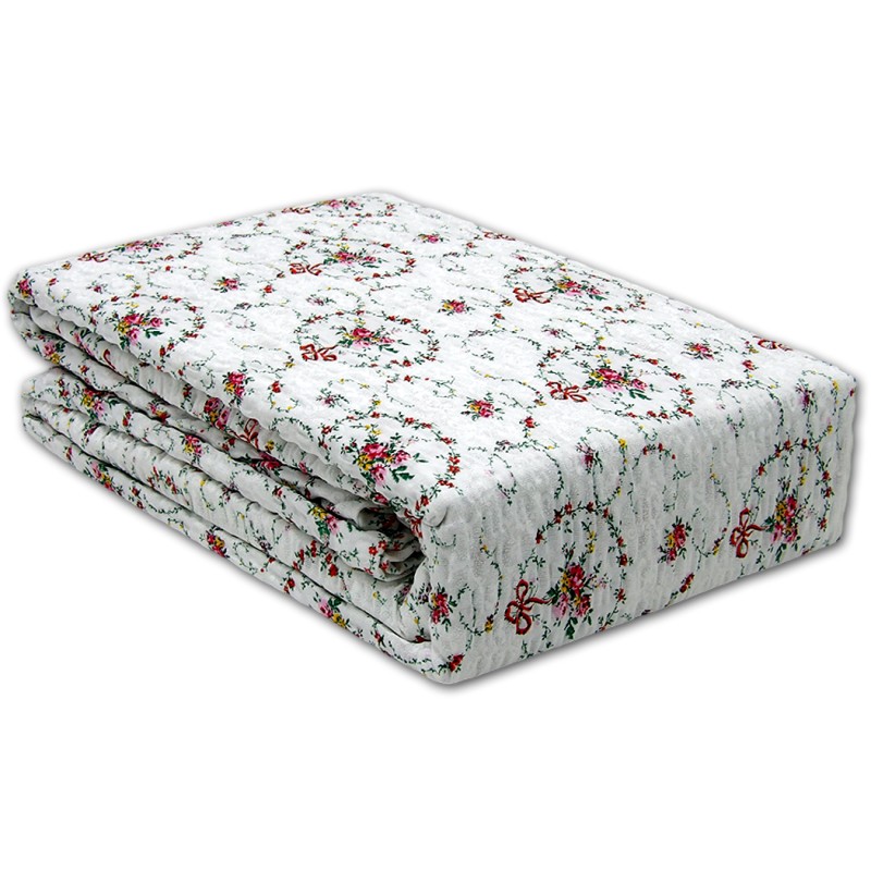 Pościel kora 220X200 - Kwiatowe wianuszki na białemy tle - A861-1