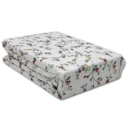 pościel kora bawełna 220x200 biała kolorowe pnącza kwiatuszki wzór 1126