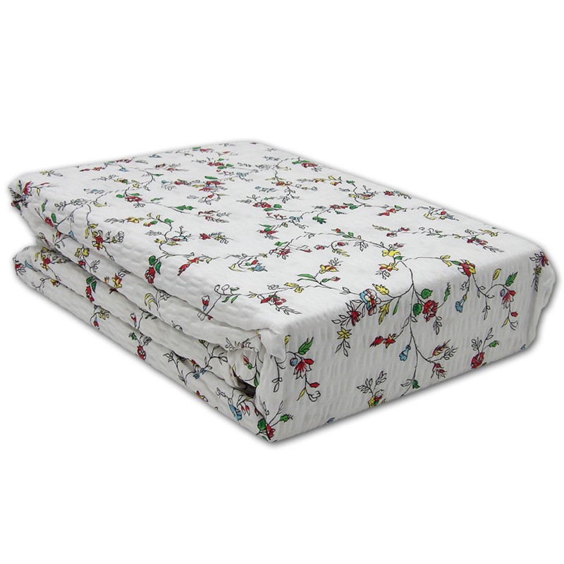 Pościel z Kory 220x200 Bawełna 100% Wzór 1126 Kolorowe Pnącza Biała