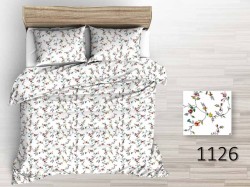 pościel kora bawełniana 220x200 biała kolorowe pnącza kwiatuszki
