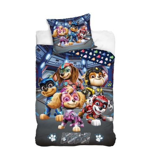 Pościel Psi Patrol Power-Up Pups 160x200 bawełna z Liberty, Chasem i Marshallem