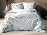 Pościel Satyna Bawełniana 160x200 Esclusiva 5123C Biała w Subtelne Brzoskwiniowe Kwiaty.