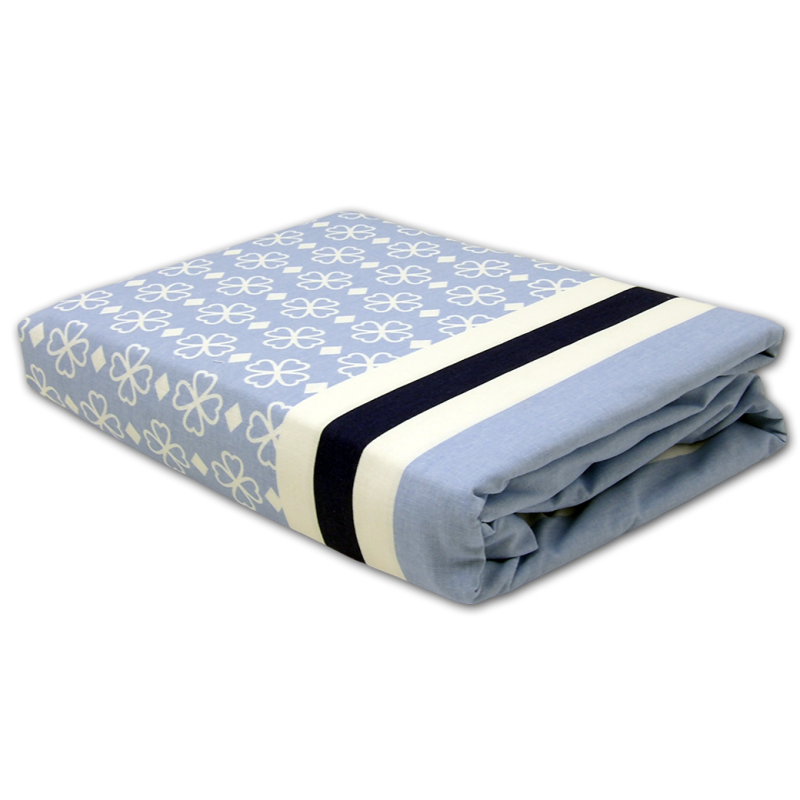 Pościel Bawełniana 160x200 Niebieska w Pasy i Ornamenty – Wzór 1861