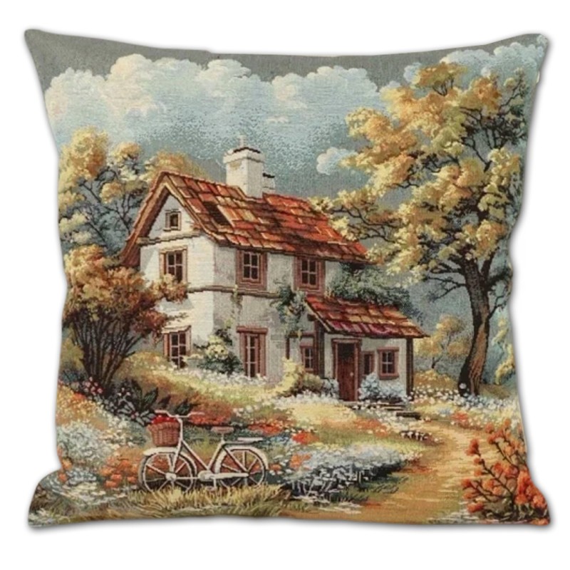 Poszewka gobelinowa - Dom na wzgórzu - 45x45