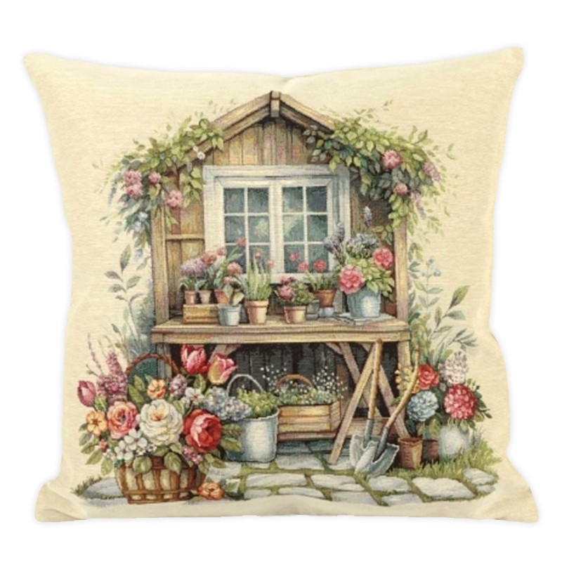 Poszewka gobelinowa -  Ogrodowy Domek - 45x45