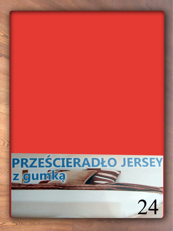 Prześcieradło jersey z gumką 220X200 - kolor 24 - czerwone