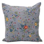 Poszewka z kory 40x40 w bukiety kwiatowe na popielatym tle | 100% bawełna | 1974