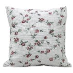 Poszewka z kory 40x40 - biała w delikatne róże  | 100% bawełna |  1228