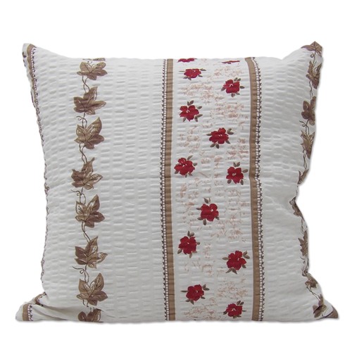 Poszewka na jasiek 40x40 cm z kory , kremowa w bluszcz - 1602