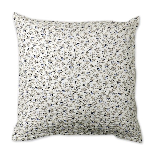 Poszewka z kory 40x40 kremowa w małe niebieskie kwiatuszki - wzór 662