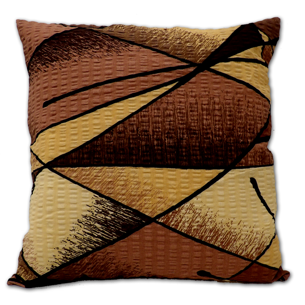 Poszewka z kory 40x40 - brązowa geometria | 183-1 | 100% bawełna |
