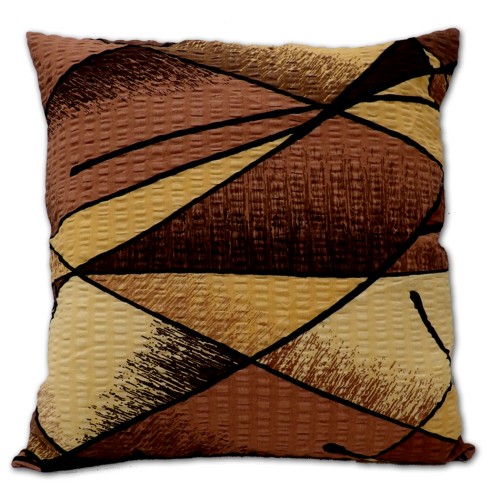 Poszewka z kory 40x40 brązowa geometria. Wzór 183-1