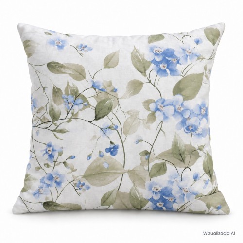 poszewka bawełniana 40x40 błękitne kwiaty - 4829B