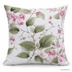 Poszewka bawełniana 40x40 w kwiaty wiśni - 4829A