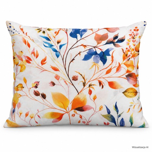 Poszewka bawełniana 50x60 w złote liście -4884A