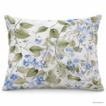 Poszewka bawełniana 50x60 - błękitne kwiaty - 4829B