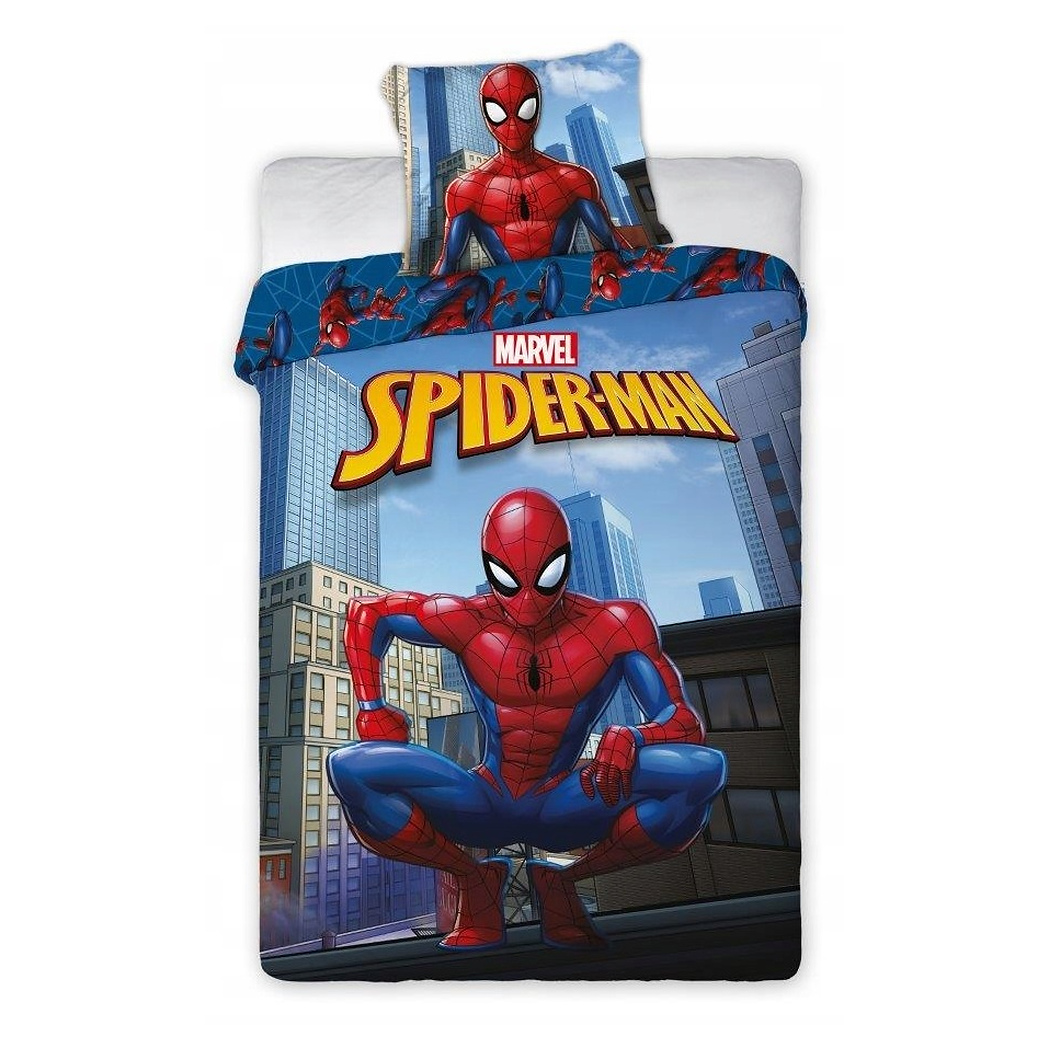 Pościel bawełniana 160x200 Spider-Man Marvel niebieska 001W