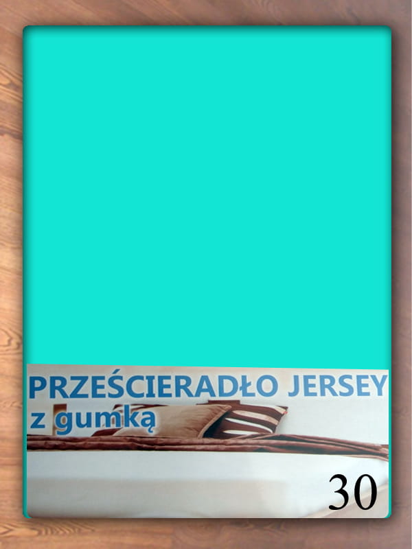 Prześcieradło jersey z gumką 140X200 - kolor 30 - turkusowe