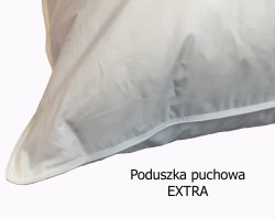 zbliżenie szwów poduszki puch extra - 90% puchu